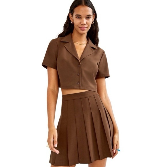 Sunday Best Tops - Aritzia Sunday Best Tuesday Blouse - Brown